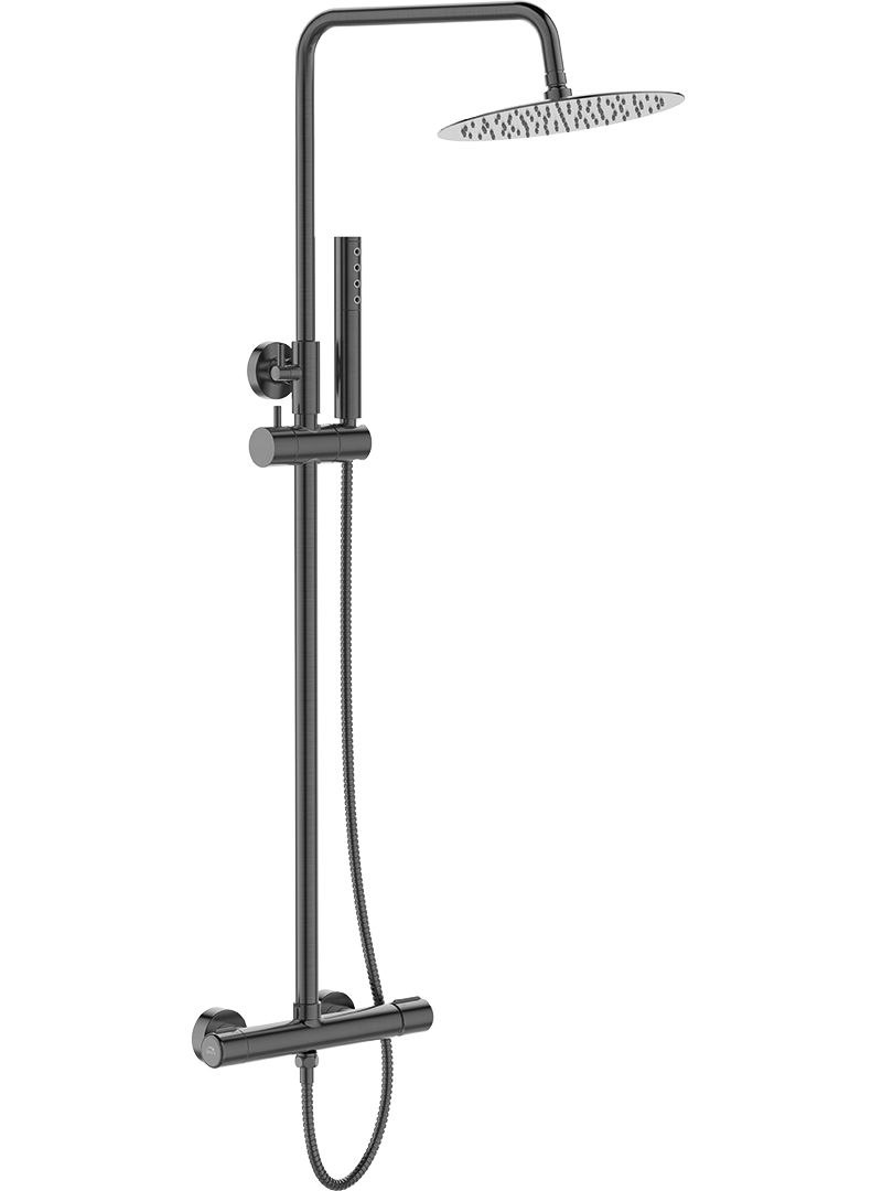Laveo Pretto Duschset Wandmontage mit Regenbrause graphit PLP10OB