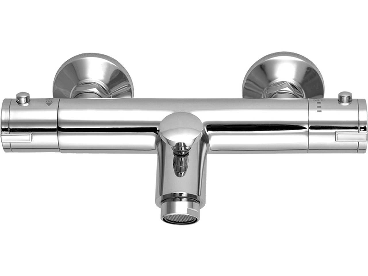Laveo Termico badewannen- und duscharmatur Wand mit Thermostat chrom BAT01TD
