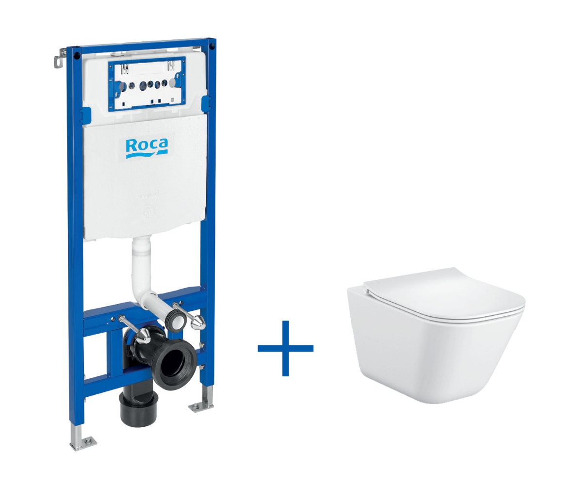 Roca Gap Square WC-Komplettset mit Vorwandelement A893104500