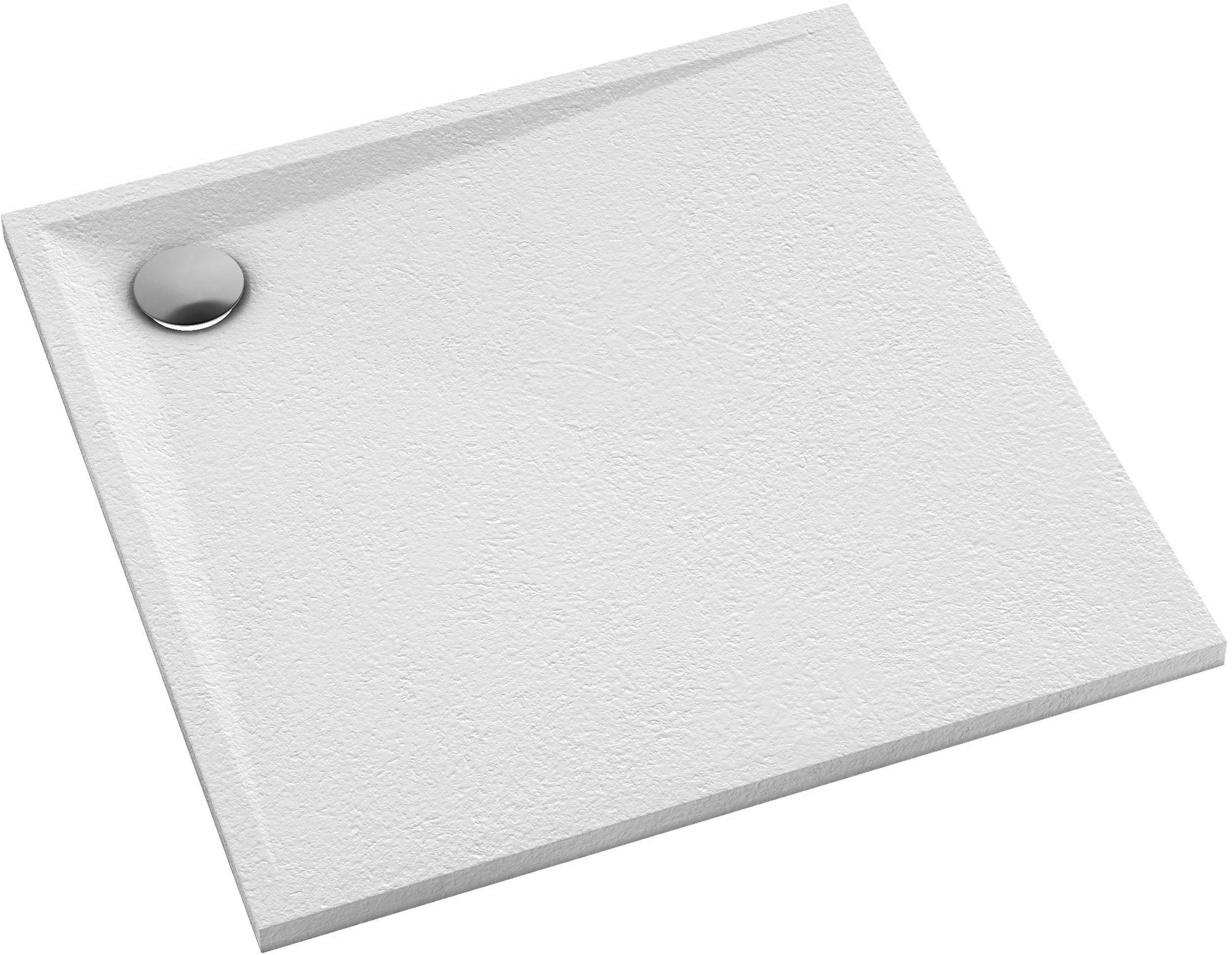 Omnires Stone Quadratische Duschwanne 80x80 cm weiß STONE80/KBM