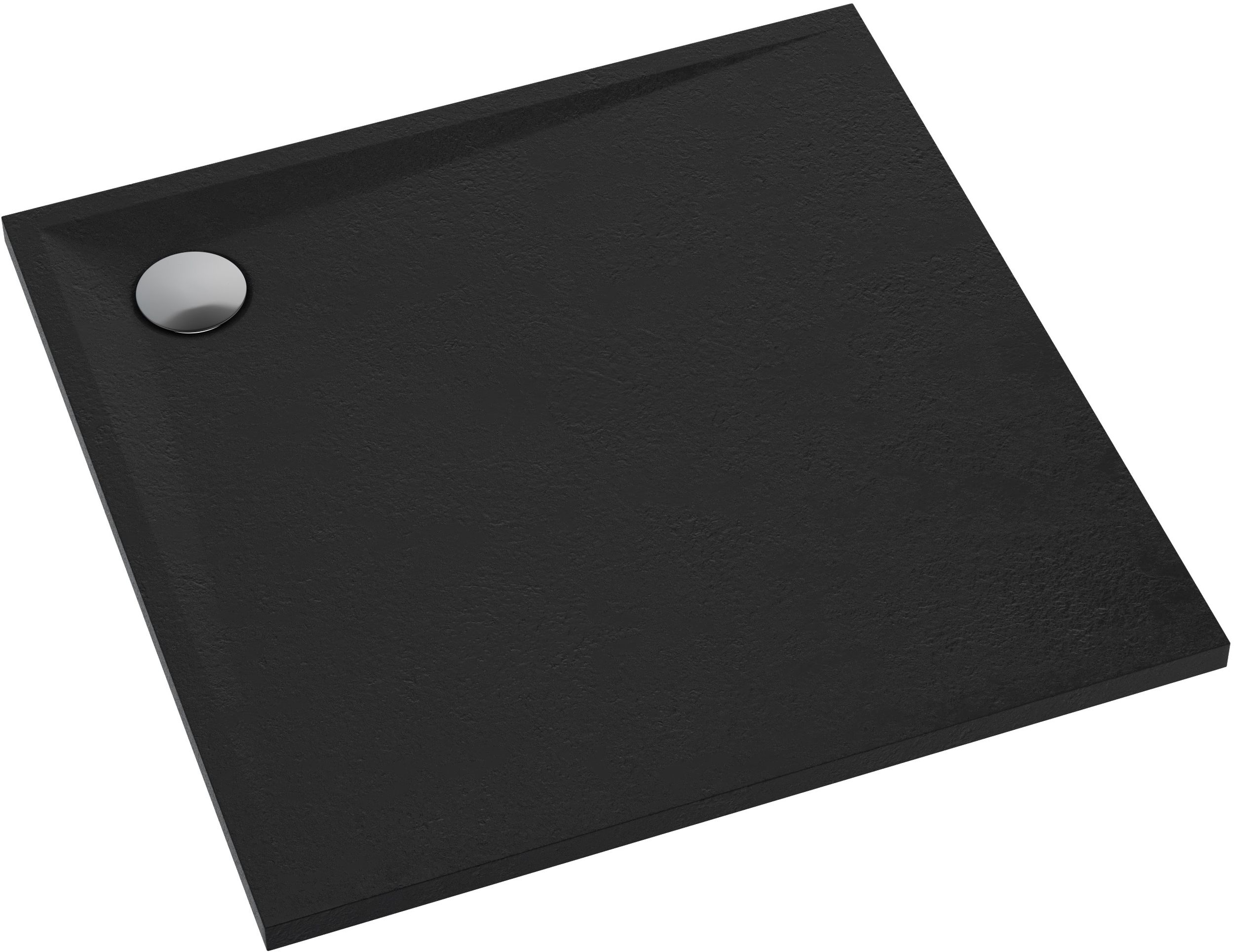 Omnires Stone Quadratische Duschwanne 90x90 cm schwarz STONE90/KBL