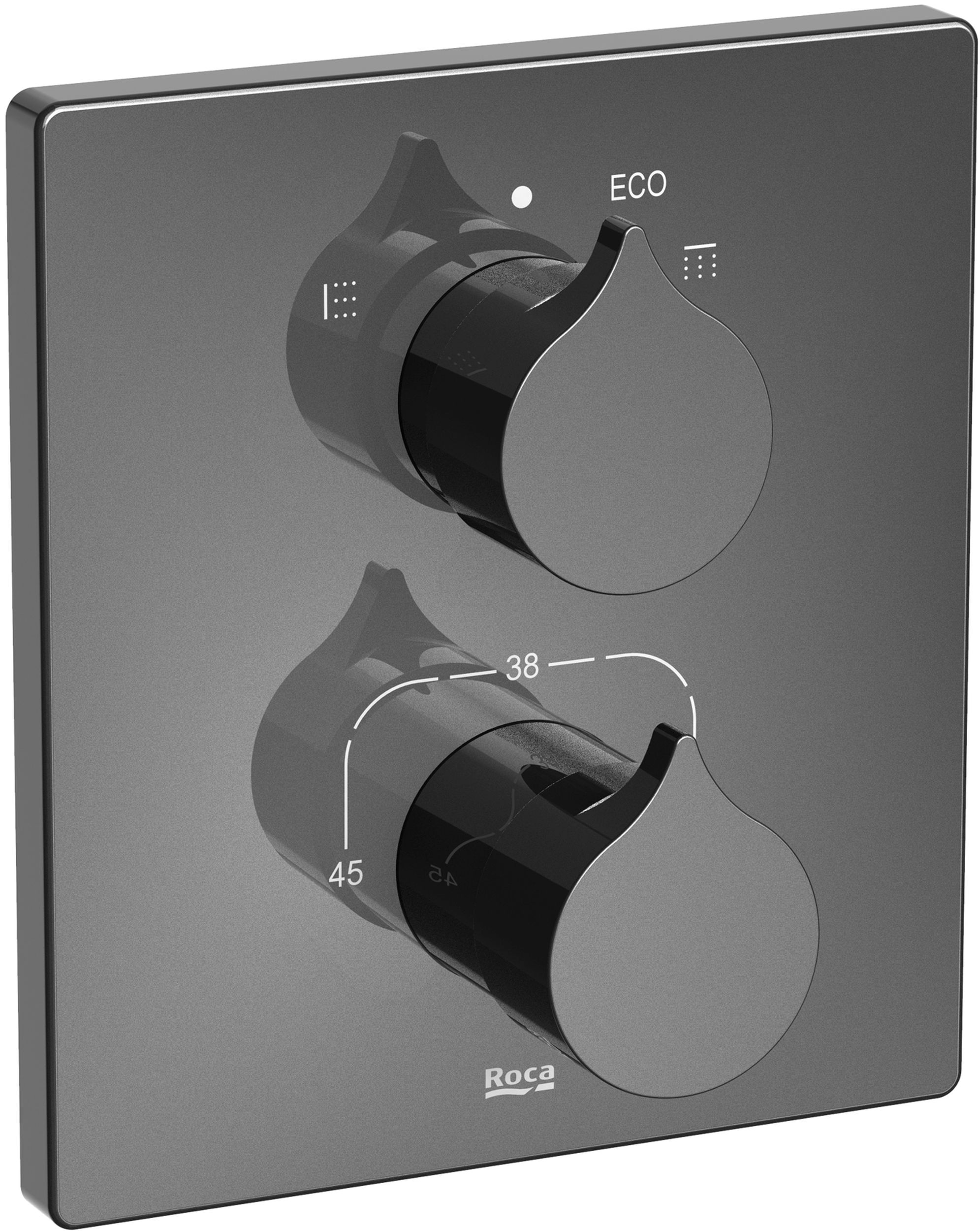 Roca Insignia Black Badewannen- und Duscharmatur Unterputz mit Thermostat schwarz A5A0C3ACN0