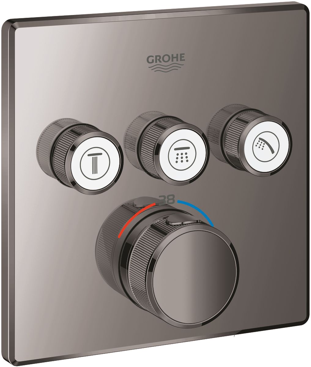 Grohe Grohtherm SmartControl Badewannen- und Duscharmatur Unterputz mit Thermostat Hard Graphite 29126A00