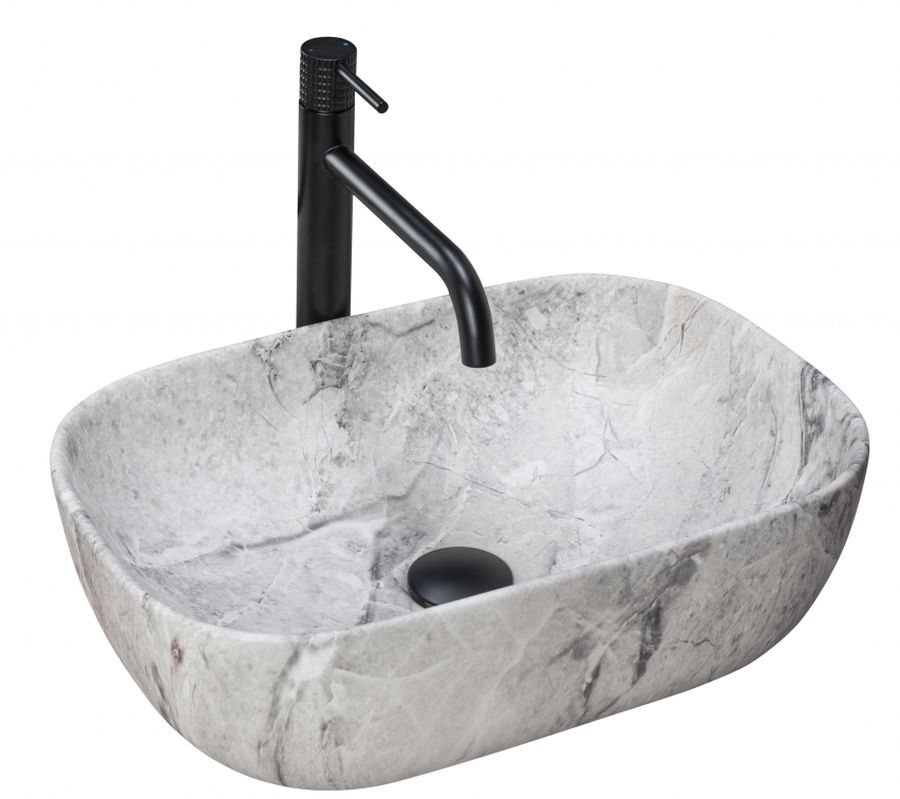 Rea Livia Waschbecken 46.5x33.5 cm rechteckig Aufsatzwaschbecken REA-U3800