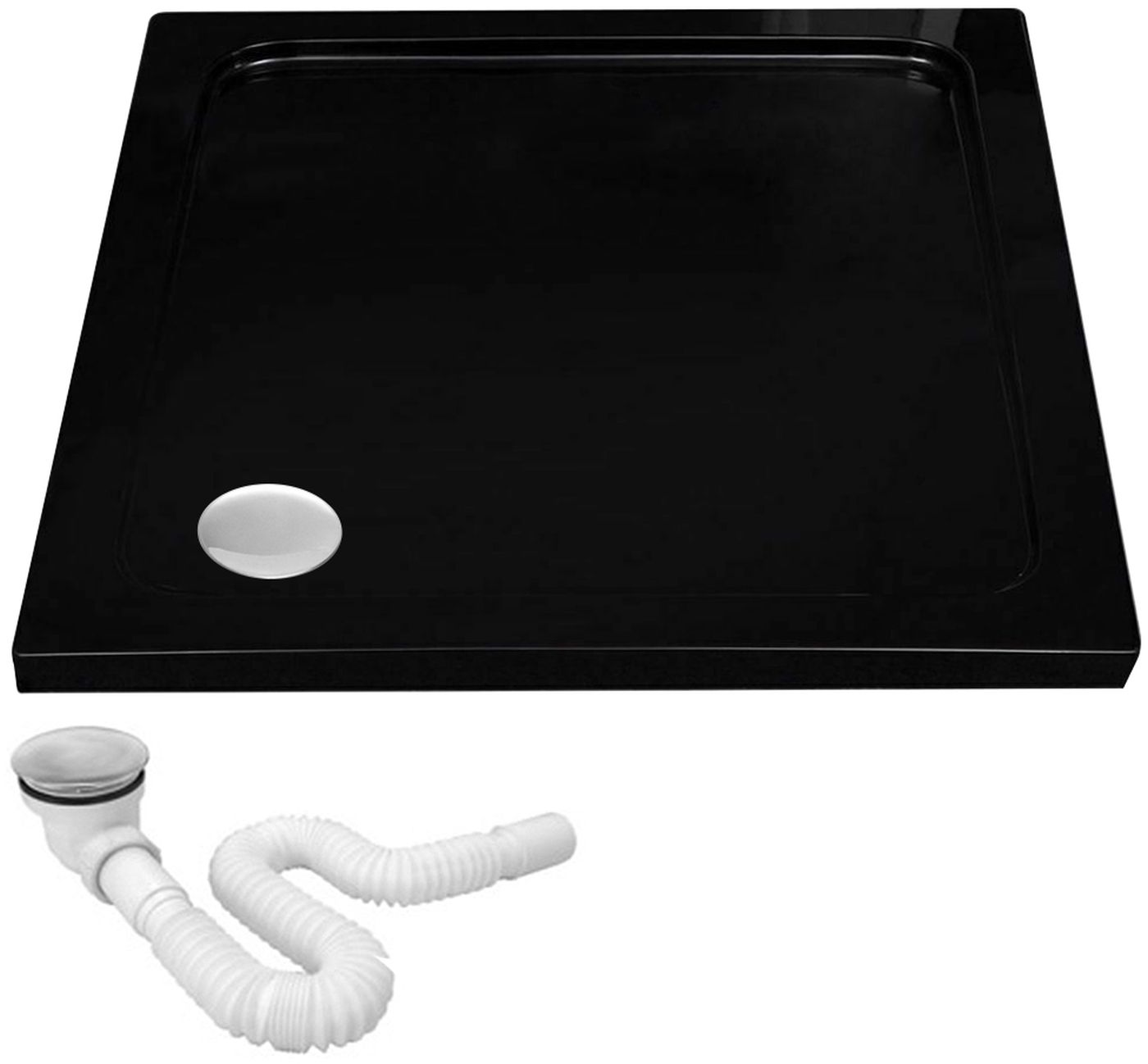 Rea Savoy Quadratische Duschwanne 80x80 cm schwarz REA-K4804