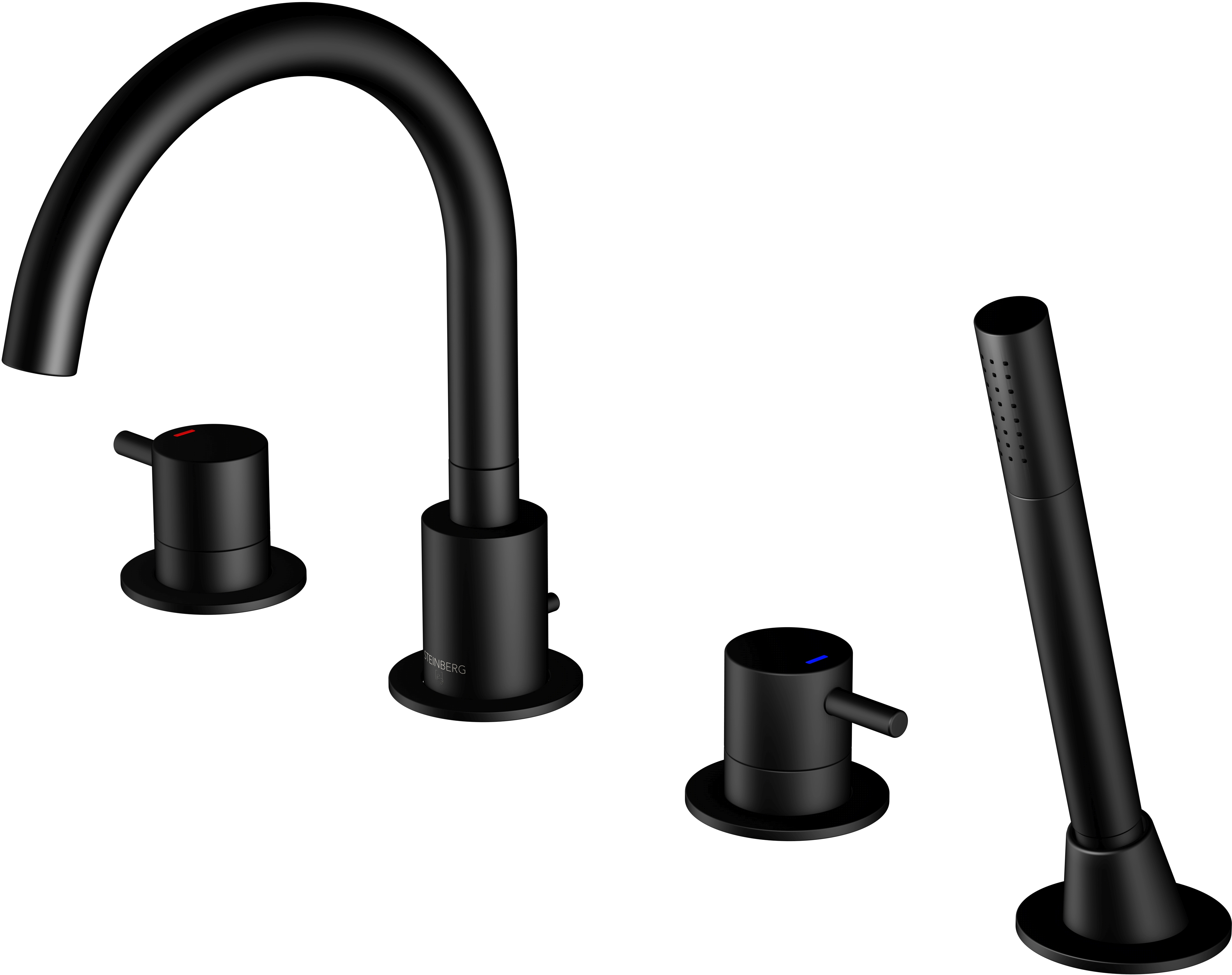 Steinberg 100 Badewannen- und Duscharmatur awannenmontiert schwarz 1002400S