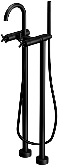 Steinberg 250 Badewannen- und Duscharmatur freistehend schwarz 2501162S