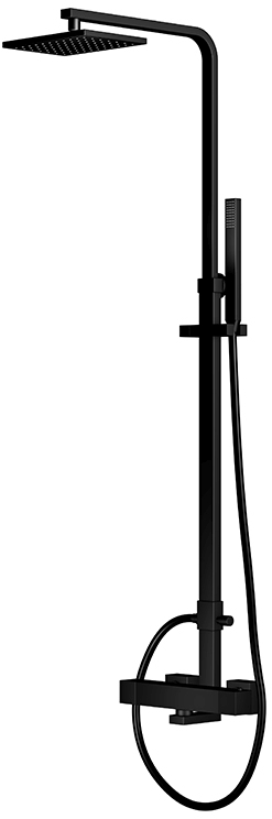 Steinberg 160 Duschset Wandmontage mit Thermostat mit Regenbrause schwarz 1602721S