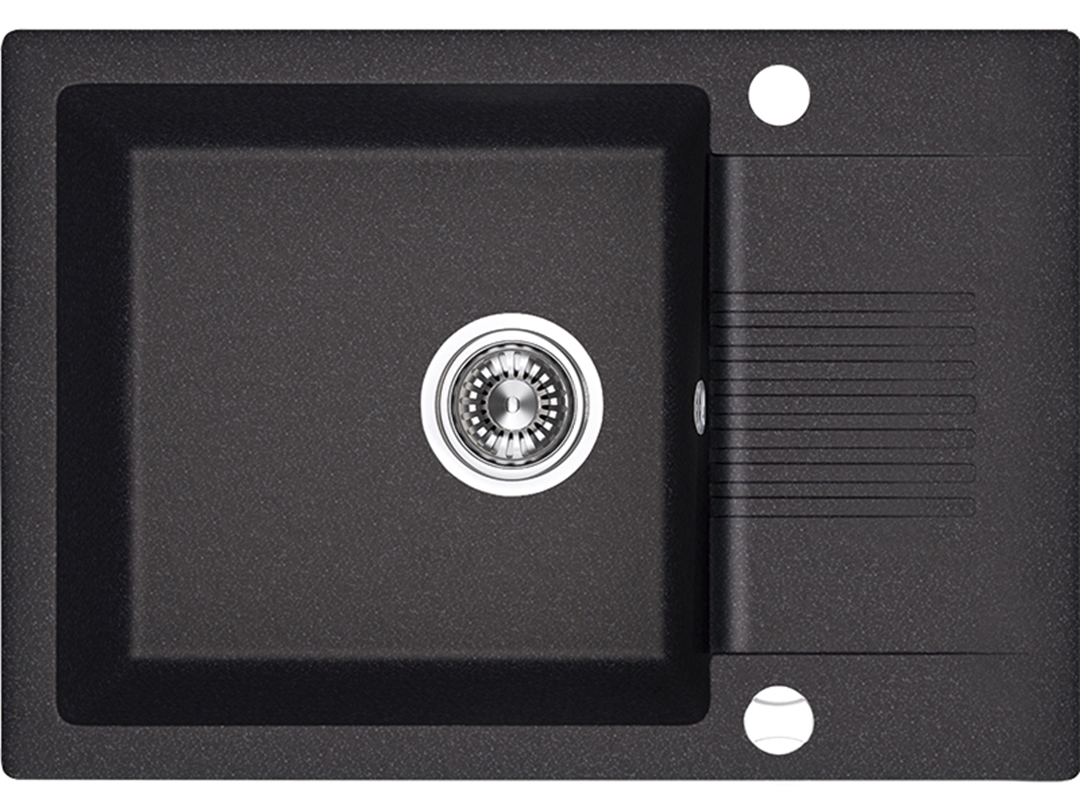 Laveo Celia Granitspüle 65x44 cm schwarz SBC713T