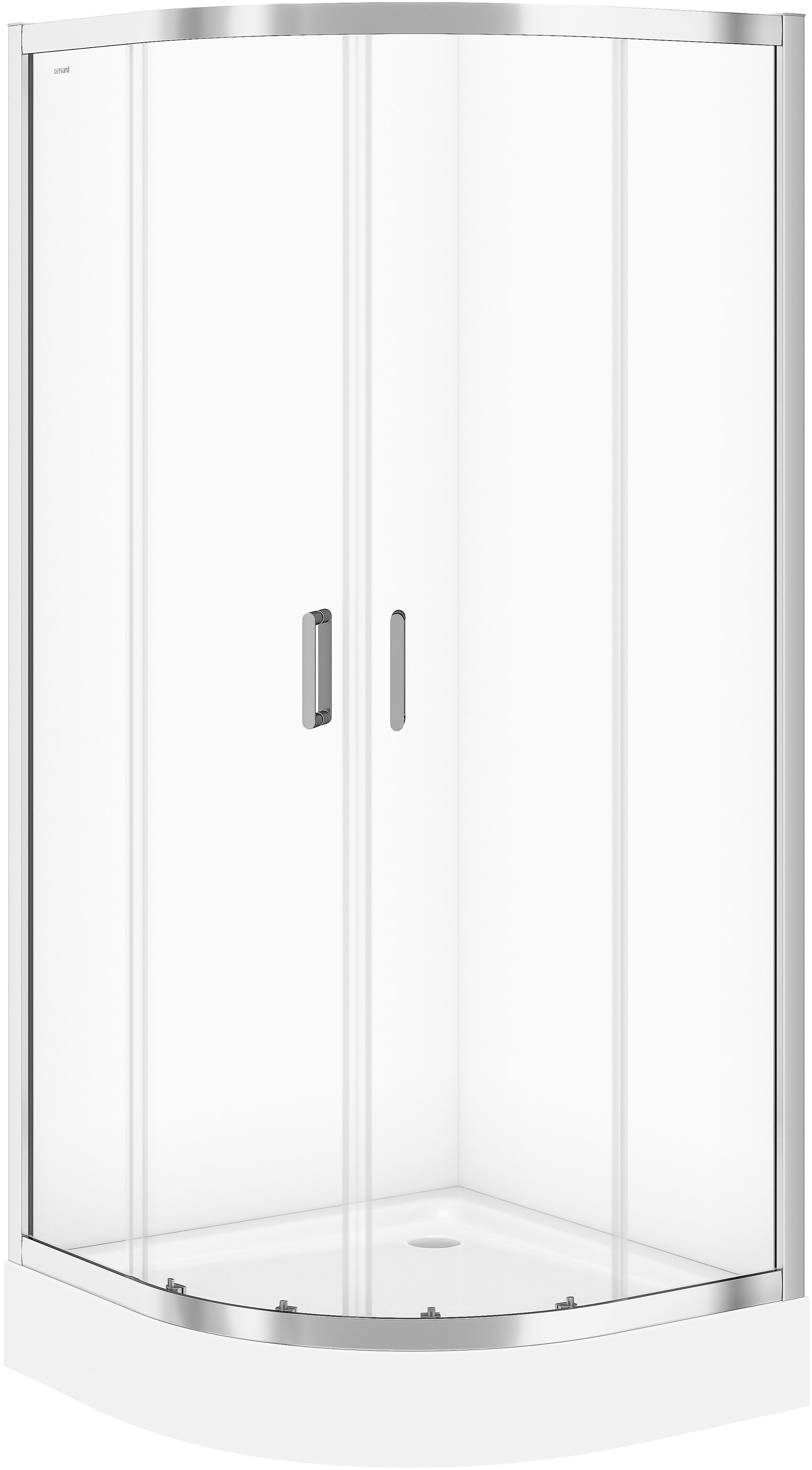 Cersanit Arteco Dusche 90x90 cm halbrund chrom Glanz/durchsichtiges Glas S157-002