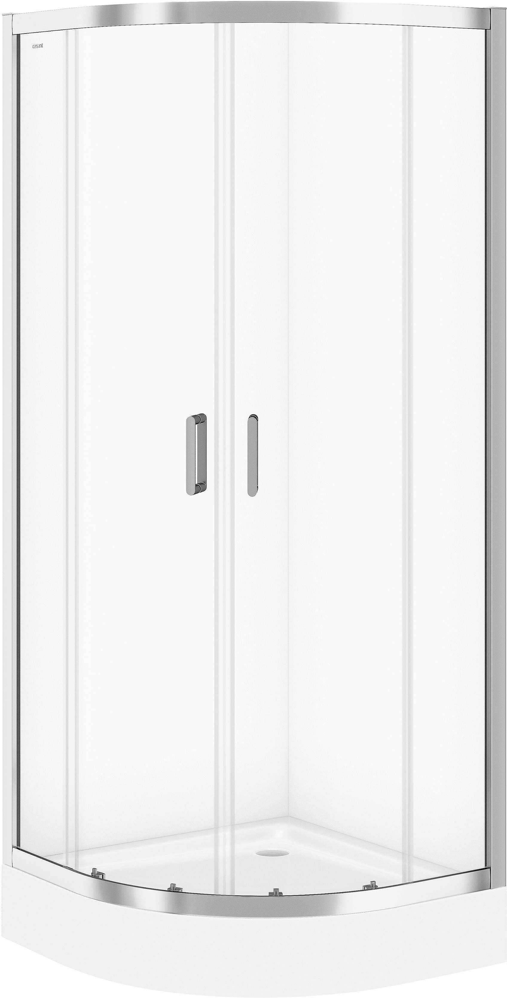 Cersanit Arteco Dusche 80x80 cm halbrund chrom Glanz/durchsichtiges Glas S157-001