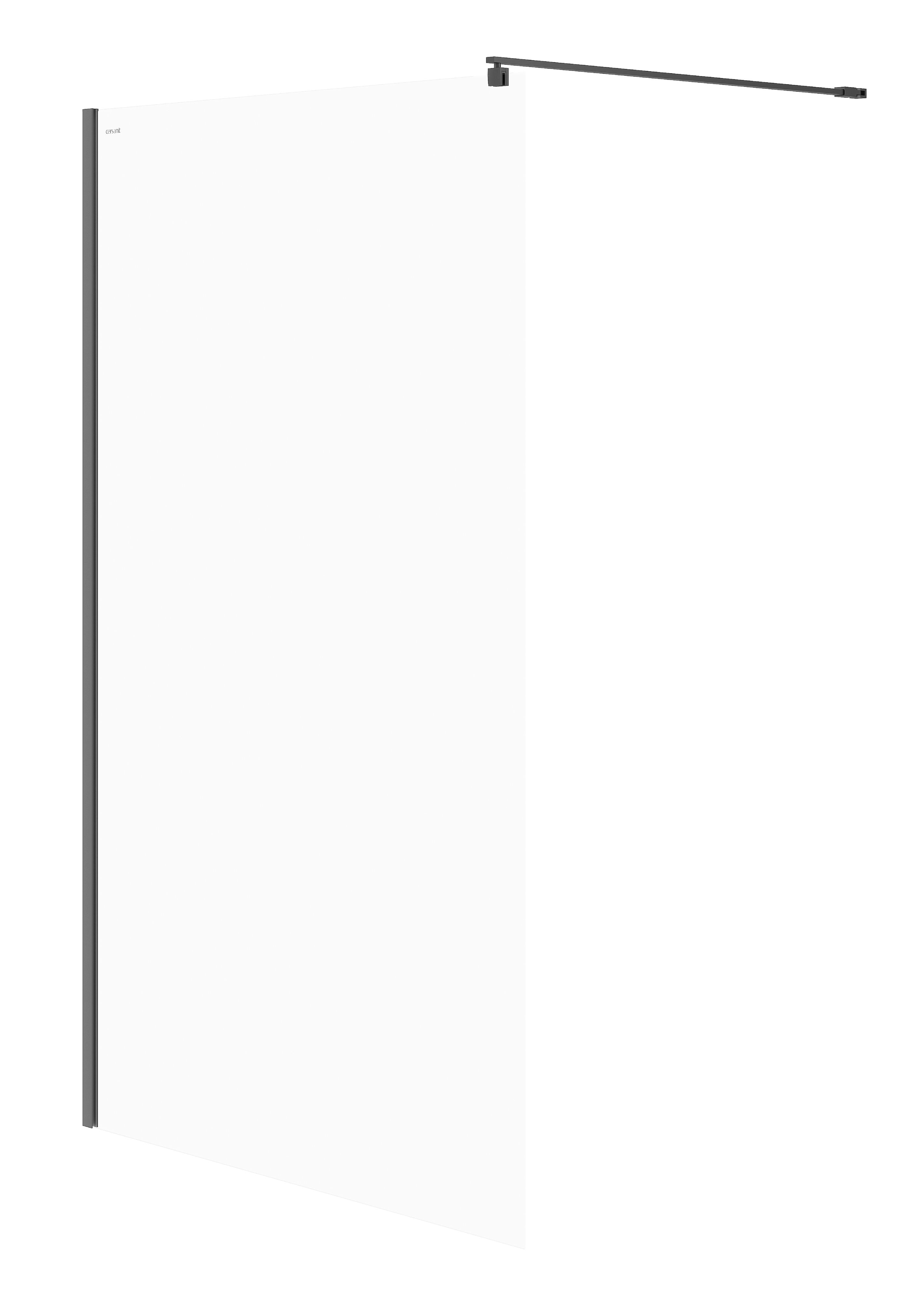 Cersanit Mille Begehbare Duschwand 120 cm schwarz Matte/durchsichtiges Glas S161-004