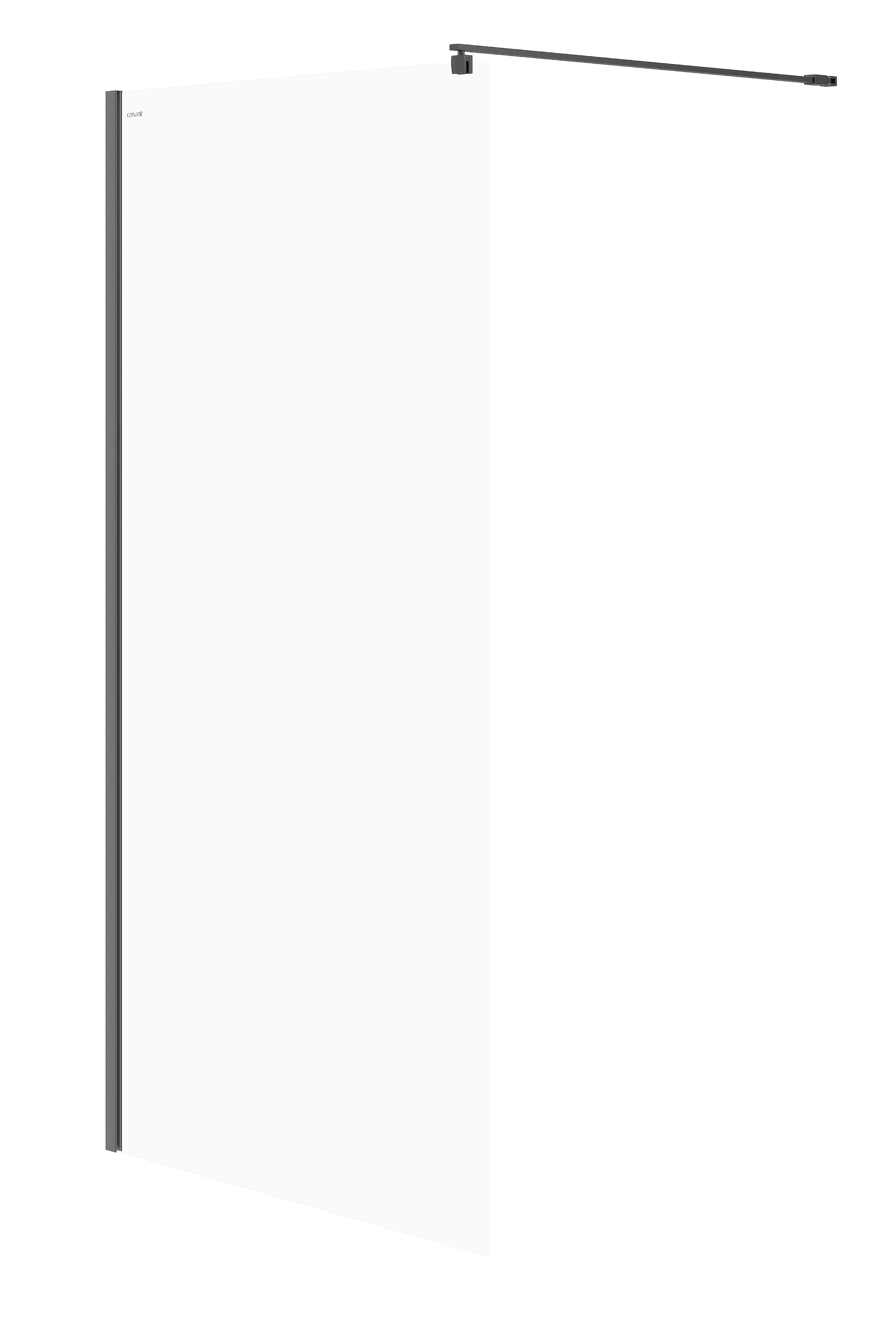 Cersanit Mille Begehbare Duschwand 100 cm schwarz Matte/durchsichtiges Glas S161-003