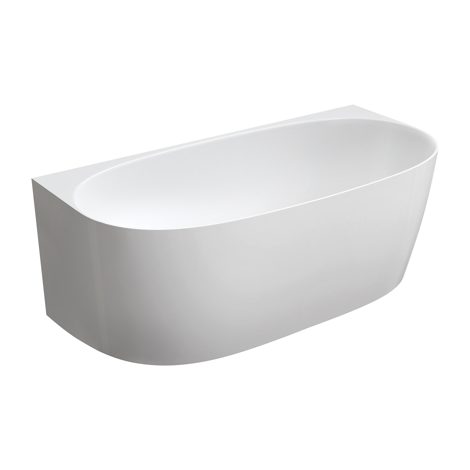 Omnires Valencia M+ Wandmontierte Badewanne 158x77 cm oval weiß VALENCIASWPBP