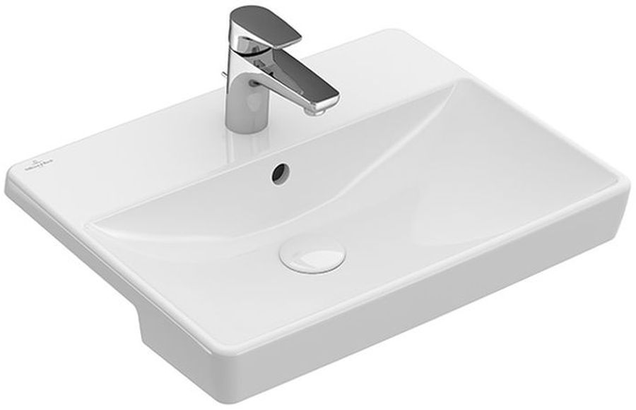 Villeroy & Boch Avento Waschbecken 55x44 cm rechteckig weiß 4A0655R1