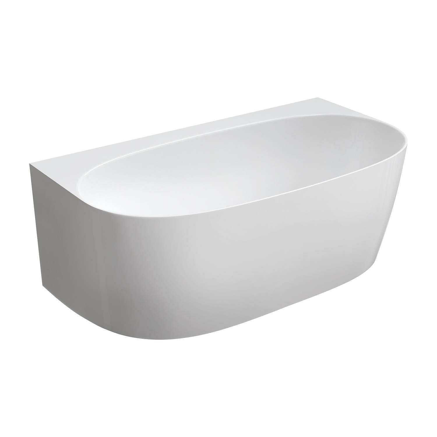 Omnires Valencia M+ Wandmontierte Badewanne 158x86 cm oval weiß VALENCIAWPBP