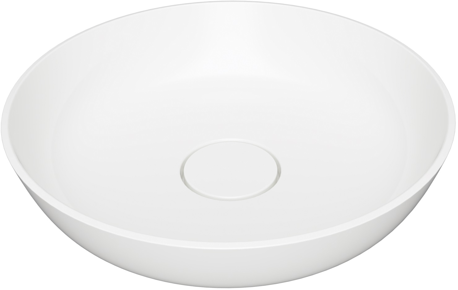 Omnires Silk M+ Waschbecken 40x40 cm rund Aufsatzwaschbecken weiß SILKR400BP