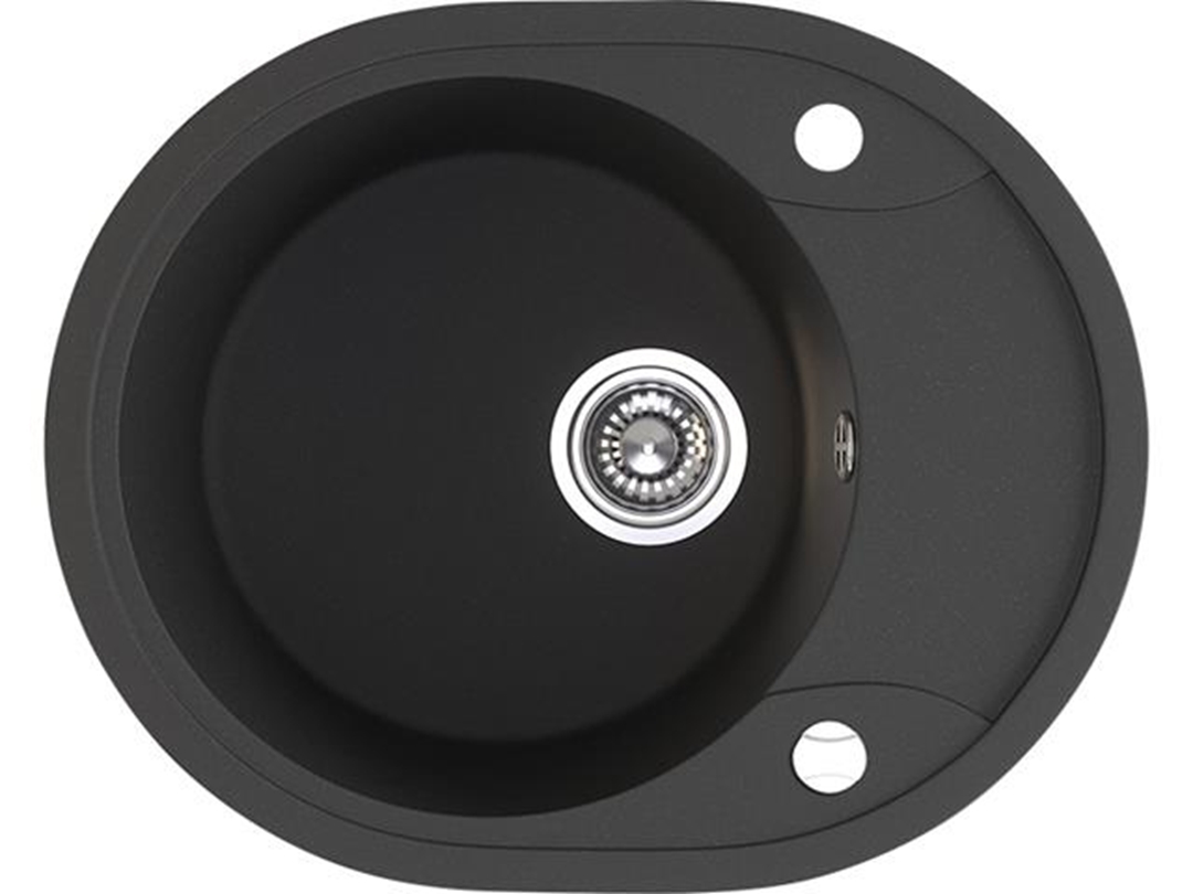 Laveo Dafne Granitspüle 58x47 cm schwarz SBD783T