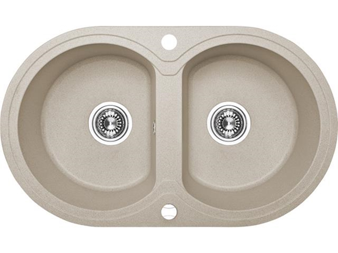 Laveo Dafne Granitspüle 78x47 cm beige SBD420T