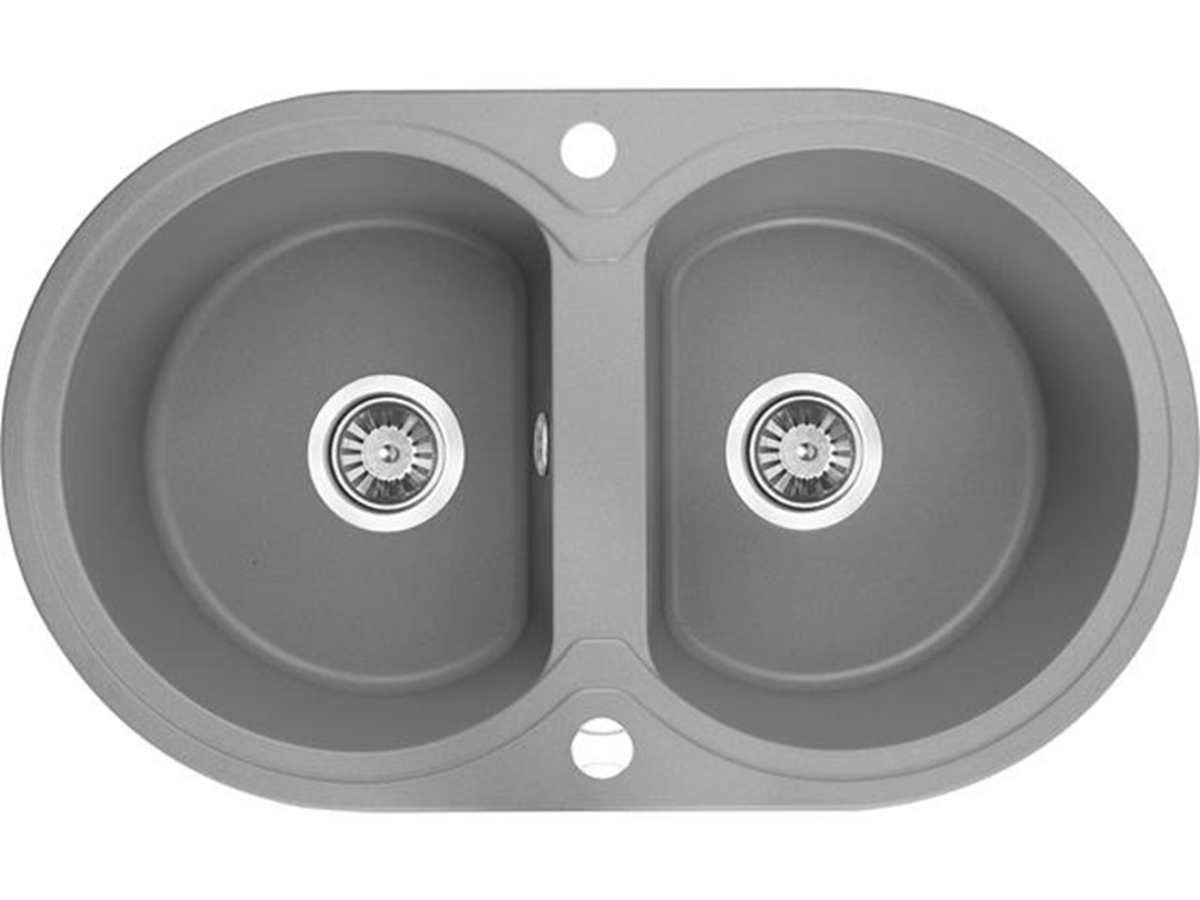 Laveo Dafne granitspüle 78x47 cm grau/graphit/onyx SBD520T