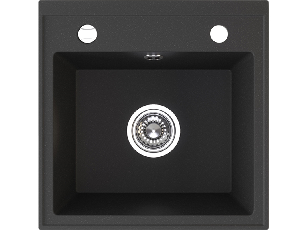 Laveo Trzynastka Granitspüle 44x44 cm schwarz SBP710T