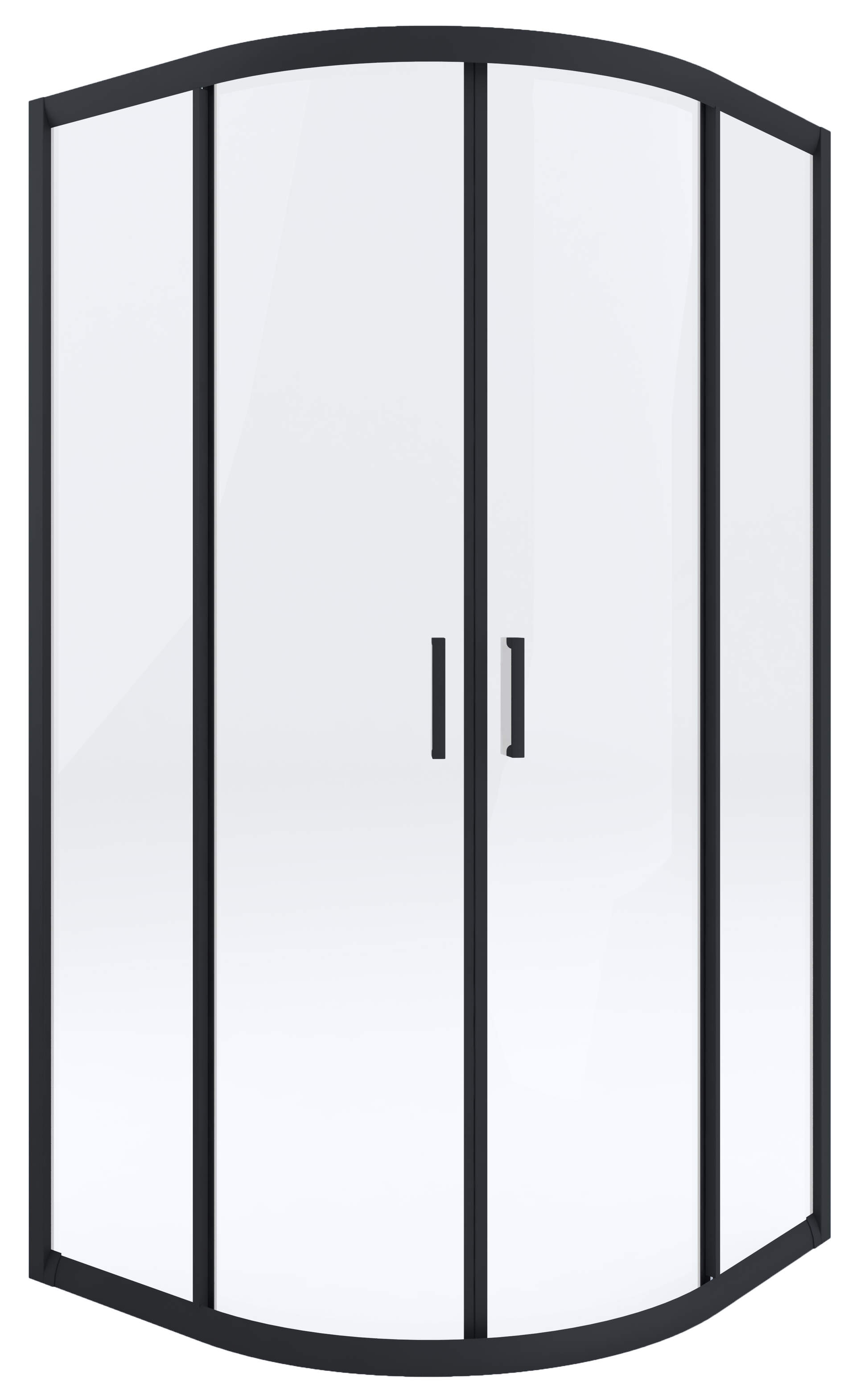 Deante Funkia Dusche 80x80 cm halbrund schwarz Matte/durchsichtiges Glas KYP_N52K