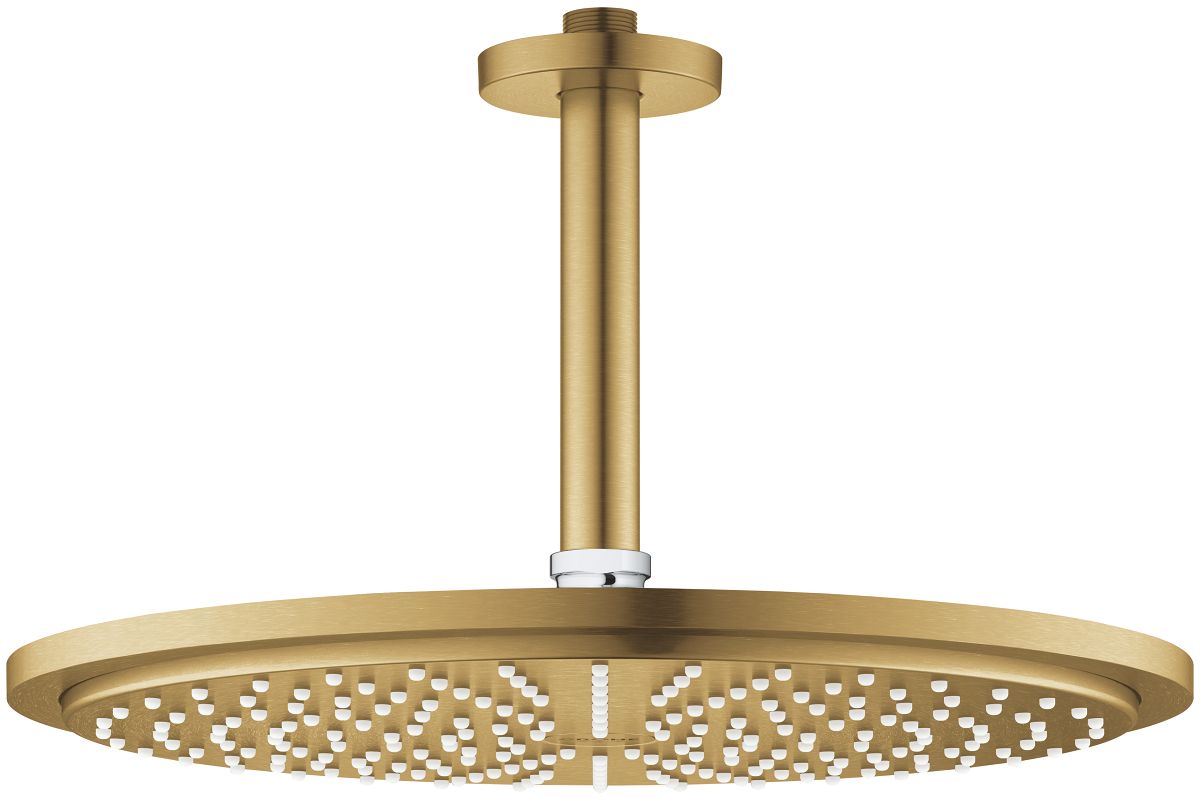 Grohe Rainshower Kopfbrause mit Arm 31x31 cm rund Brushed Cool Sunrise 26067GN0