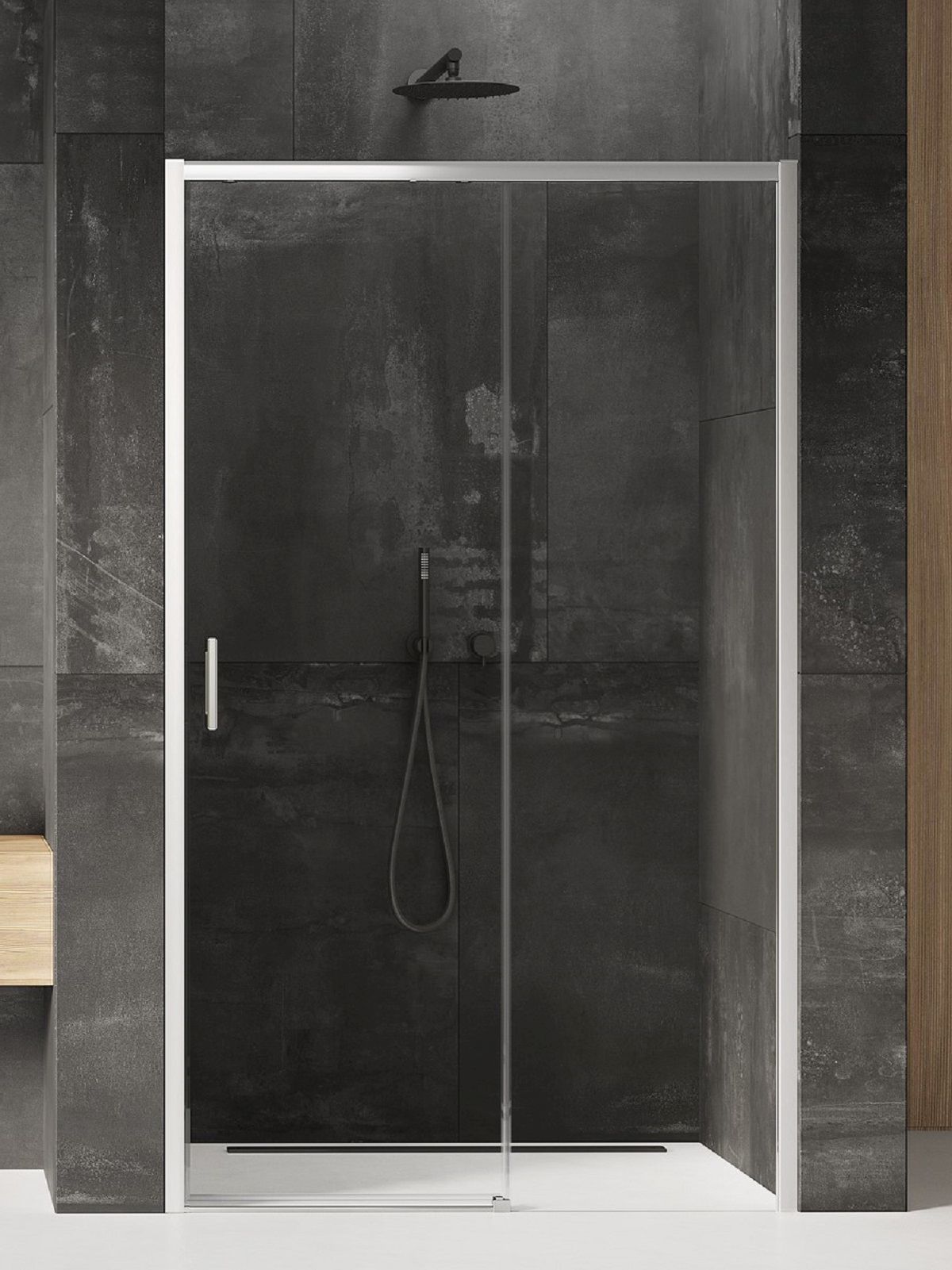 New Trendy Prime Duschtüren 100 cm Schiebe- chrom Glanz/durchsichtiges Glas D-0299A