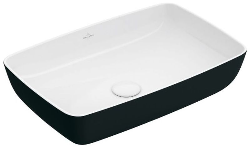 Villeroy & Boch Artis Waschbecken 58x38.5 cm rechteckig Aufsatzwaschbecken weiß-schwarz 417258BCT8