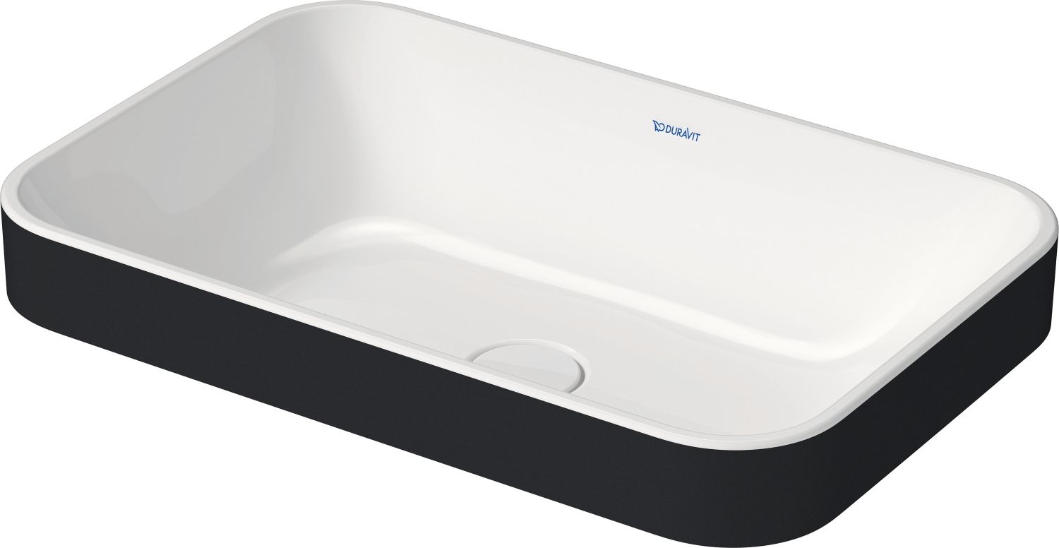 Duravit Happy D.2 Waschbecken 60x40 cm rechteckig Aufsatzwaschbecken weiß-anthrazit 2359606100