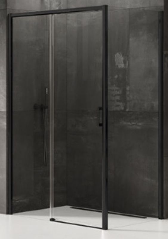 New Trendy Prime Dusche 100x70 cm rechteckig schwarz Matte/durchsichtiges Glas D-0316A/D-0127B