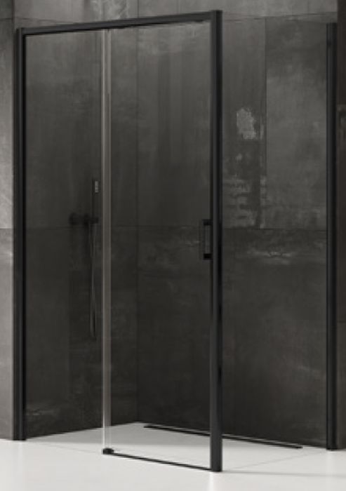 New Trendy Prime Dusche 120x80 cm rechteckig schwarz Matte/durchsichtiges Glas D-0320A/D-0128B
