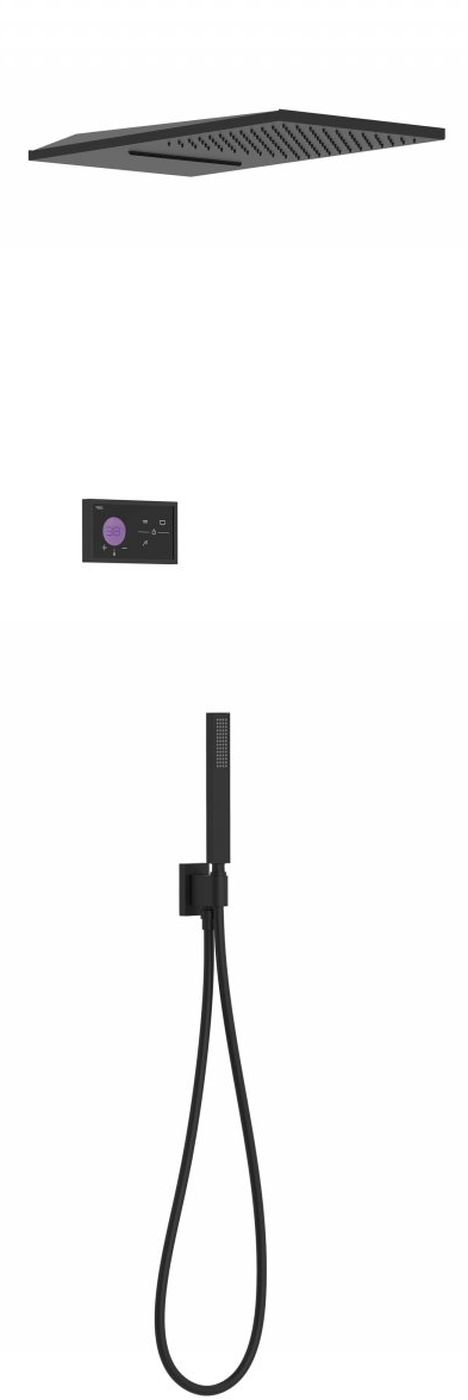 Tres Shower Technology Duschset Unterputz mit Thermostat mit Regenbrause schwarz 092.883.08NM