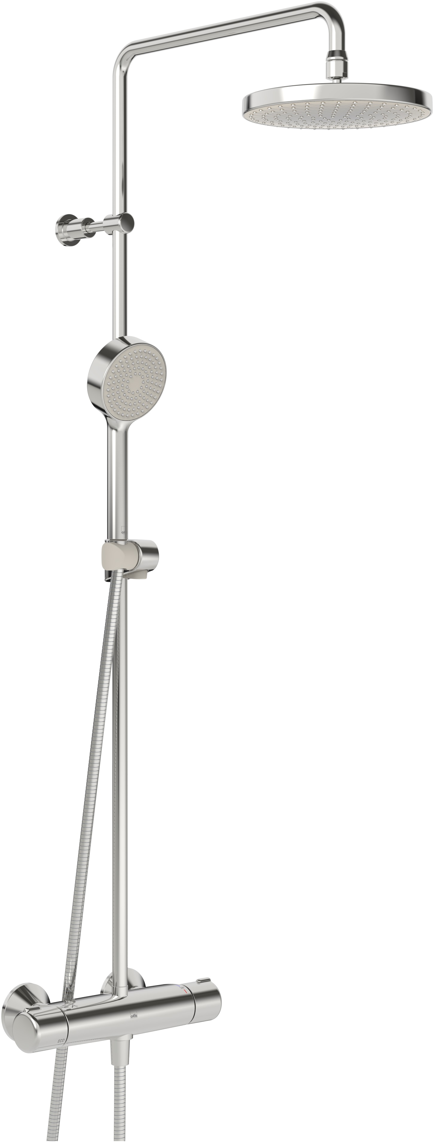 Oras Nova Duschset Wandmontage mit Thermostat mit Regenbrause chrom 7402U