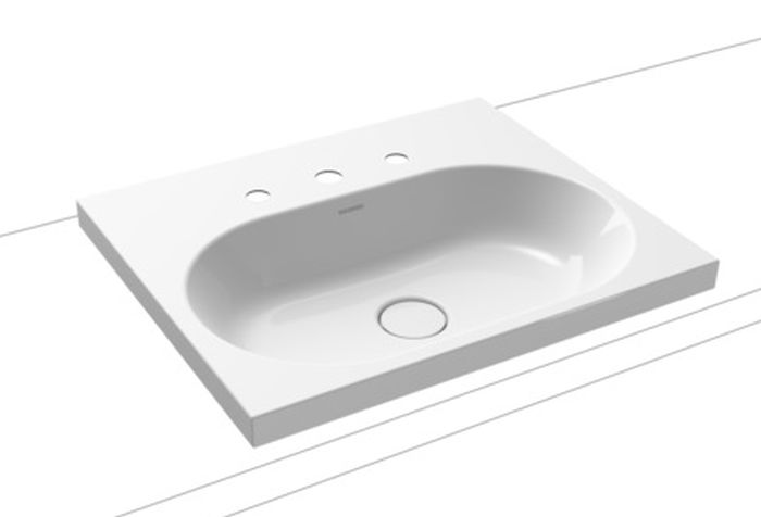 Kaldewei Centro Waschbecken 60x50 cm rechteckig Einbauwaschbecken weiß 902806033001