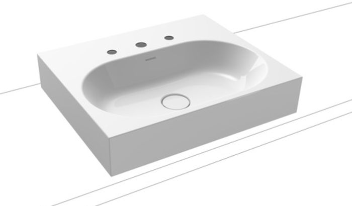 Kaldewei Centro Waschbecken 60x50 cm rechteckig Aufsatzwaschbecken weiß 903006033001