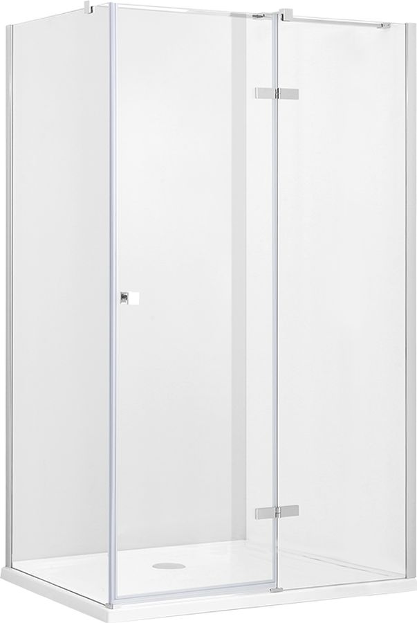 Besco Pixa Dusche 120x80 cm rechteckig chrom Glanz/durchsichtiges Glas PPP-128-195-C