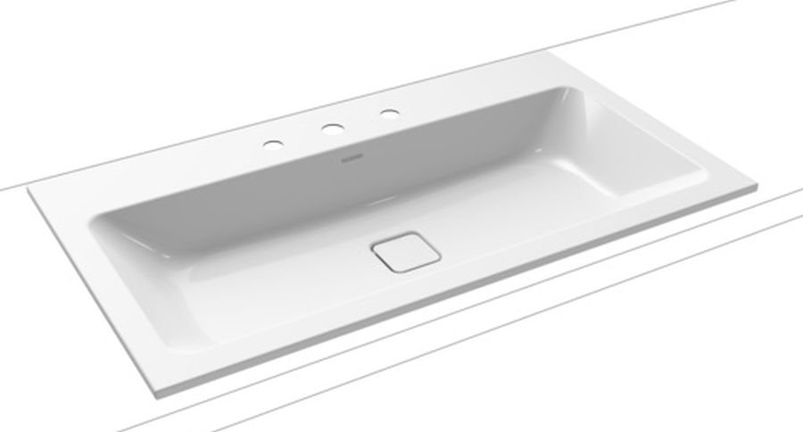 Kaldewei Cono Waschbecken 90x50 cm rechteckig Einbauwaschbecken weiß 901706033001