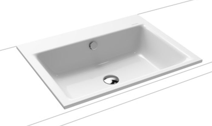Kaldewei Puro Waschbecken 60x46 cm rechteckig Einbauwaschbecken weiß 900106003001