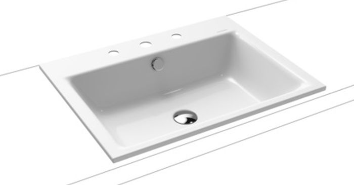 Kaldewei Puro Waschbecken 60x46 cm rechteckig Einbauwaschbecken weiß 900106033001