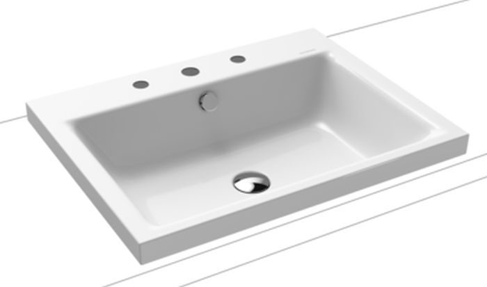 Kaldewei Puro Waschbecken 60x46 cm rechteckig Aufsatzwaschbecken weiß 900406033001