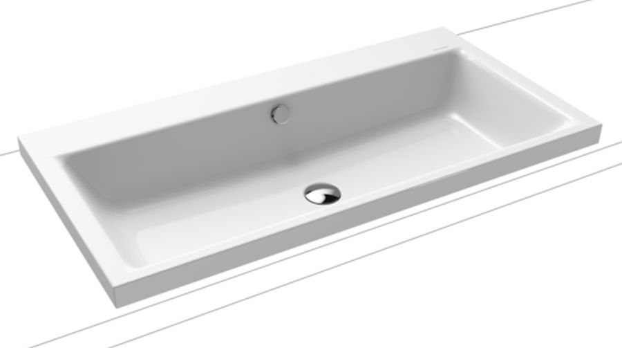 Kaldewei Puro Waschbecken 90x46 cm rechteckig Aufsatzwaschbecken weiß 900506003001
