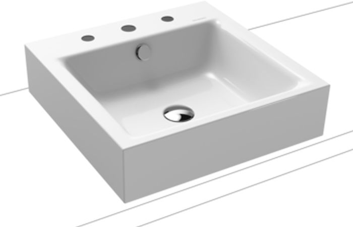 Kaldewei Puro Waschbecken 46x46 cm quadratisch Aufsatzwaschbecken weiß 900606033001