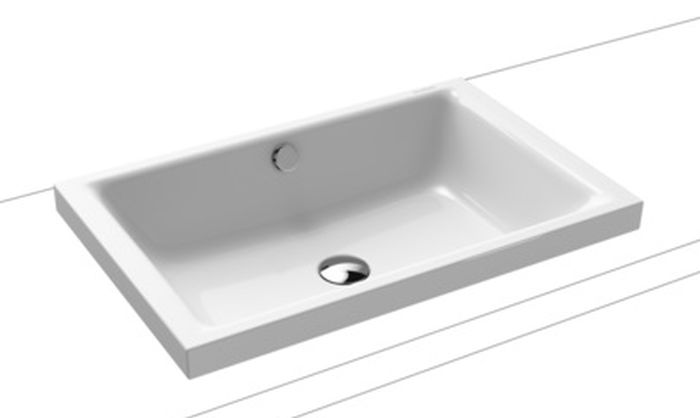 Kaldewei Puro Waschbecken 60x38 cm rechteckig Aufsatzwaschbecken weiß 908906003001