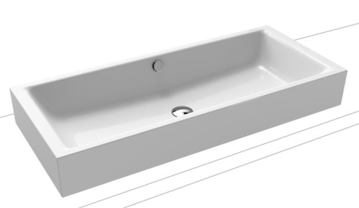 Kaldewei Puro Waschbecken 90x38 cm rechteckig Aufsatzwaschbecken weiß 909206003001