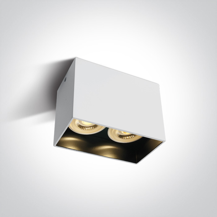 One Light Nikomidia Deckenlampe 2x10 W weiß-schwarz 12205NA/W