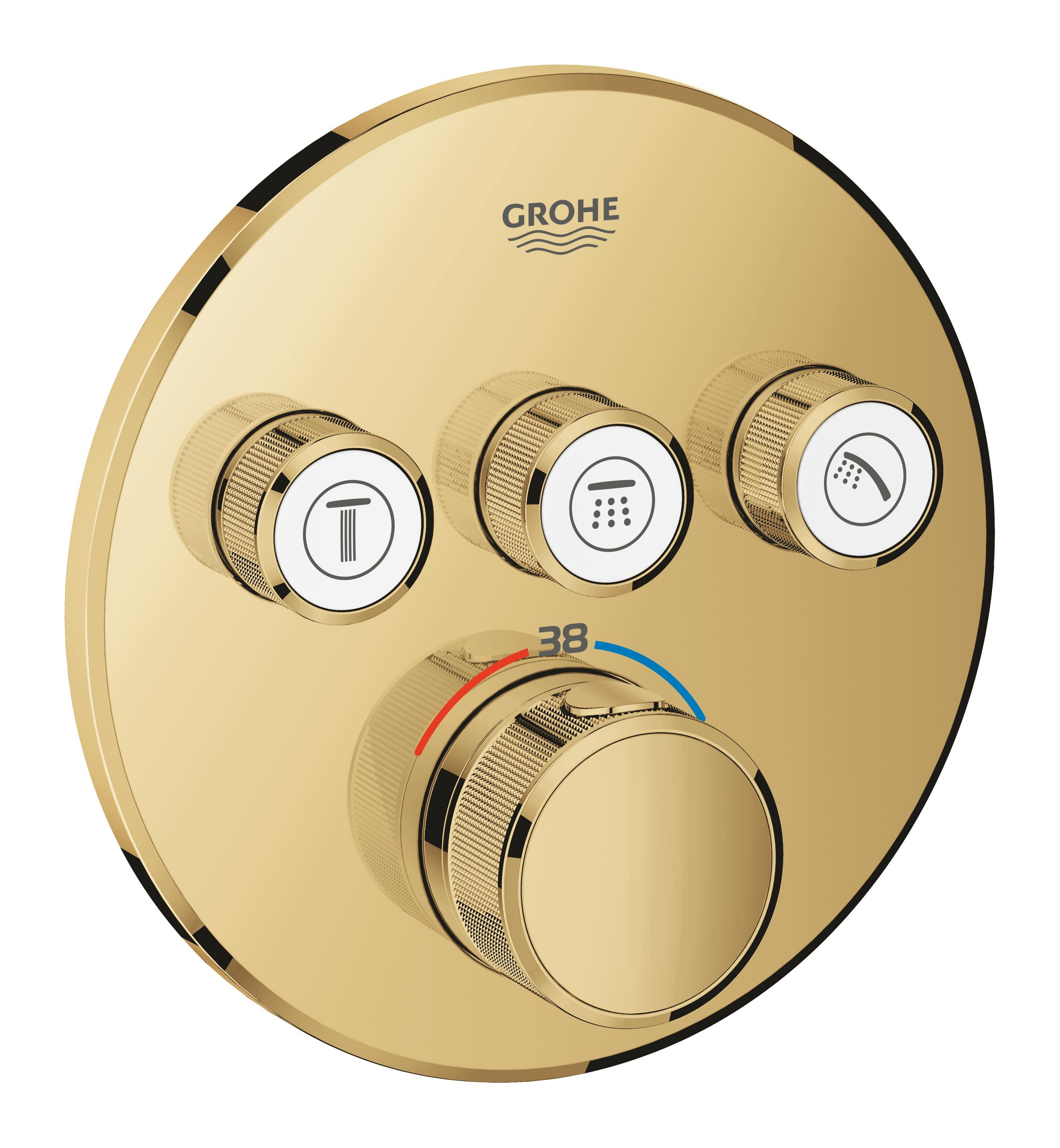 Grohe Grohtherm SmartControl Badewannen- und Duscharmatur Unterputz mit Thermostat gold 29121GL0