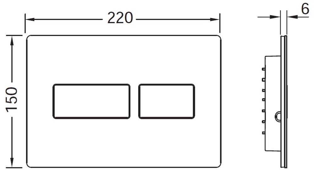 Tece Solid Betätigungsplatte für Toilette glänzender Chrom 9240431