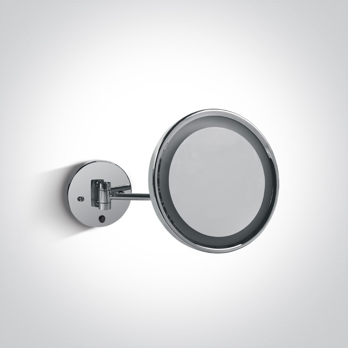 One Light Giromeri Kosmetikspiegel 23x23 cm rund mit Beleuchtung chrom 60204/C