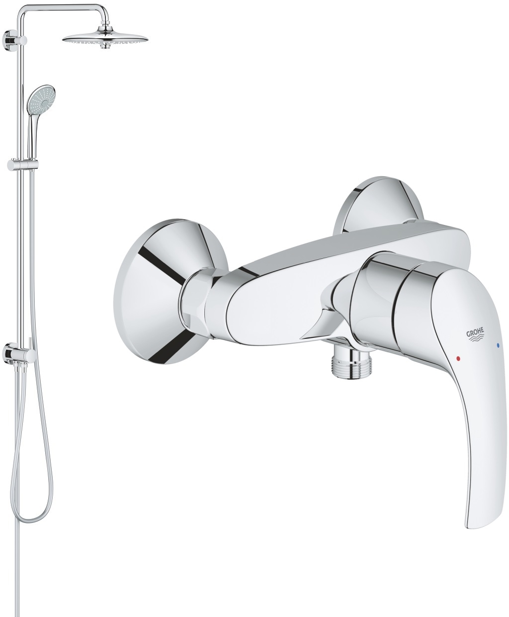 Set Duschset Grohe Euphoria 27421002, Duschbatterie Grohe Eurosmart 33555002